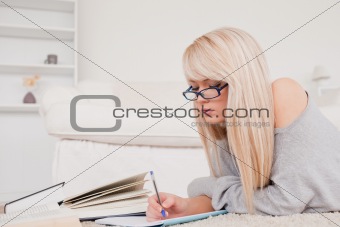 Serious student hits the books