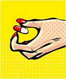 Hand with capsule pill 