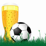 Beer and soccer ball