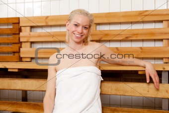 Portrait of Woman in Sauna