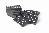 Black wooden domino blocks