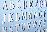 Backlit plastic alphabet stencil