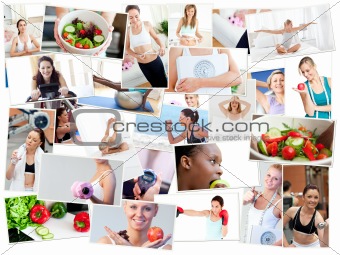 Collage of photos illustrating healthy lifestyles