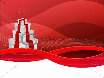 Red vector gift box
