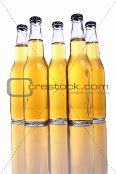 Bottles of cold and fresh beer