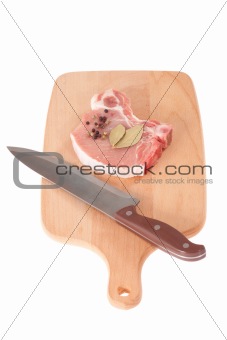 pork chop and knife