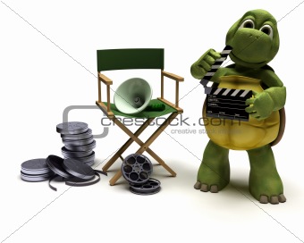 tortoise with a directors chair