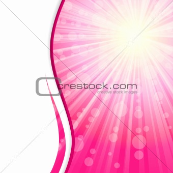 Pink sunshine banner with transparencies