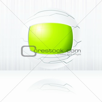Green and white futuristic globe. Includes transparencies