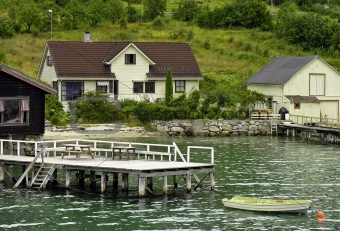 Norway stylish house and boat