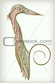vector hand drawn heron bird
