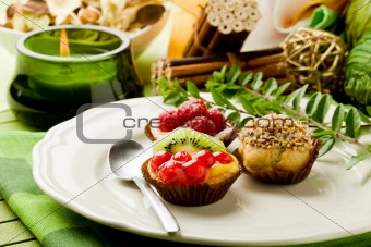 Pastries with fruits