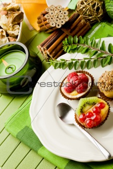 Pastries with fruits