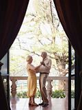 old man and woman dancing outdoor