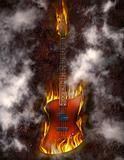 Flaming Bass Guitar