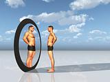 Man sees other self in mirror