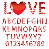 Love the alphabet with a heart  letters and numbers  