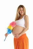 pregnant woman with brush