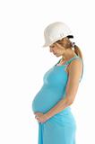 pregnant woman in helmet