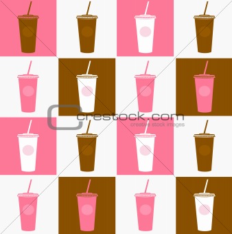 Fast food coffee cup background texture - pink and brown
