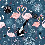 pattern of love flamingos