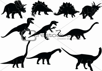 Dinosaurs silhouettes collection