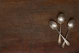 vintage silver spoons with patina
