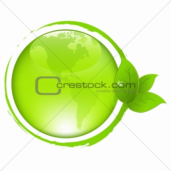 Green Earth With Leaves