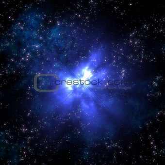 exploding nova in space