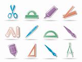 school and office tools icons