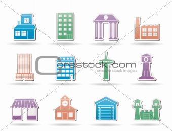 different kind of building and City icons
