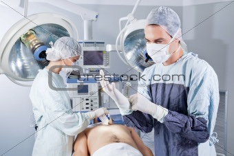 Doctor preparing for surgery