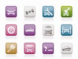 auto service and transportation icons