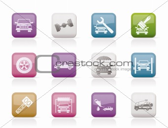 auto service and transportation icons