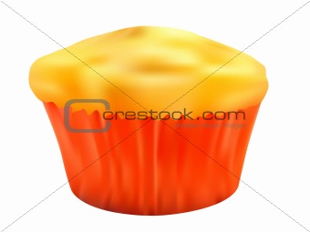 Tasty yellow muffin without raisins and blueberry