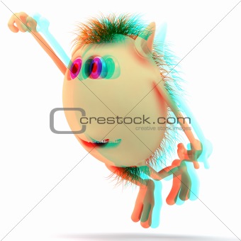 3D stereoscopic character flying puppet