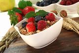 muesli with fresh fruits and nuts