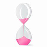 Hourglass with pink sand