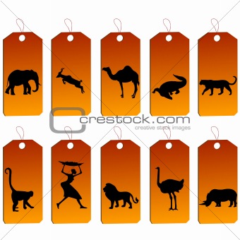 Set of african price tags
