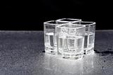 Shots of Vodka Kissed with Water on Glass
