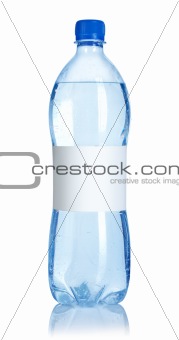Soda water bottle with blank label