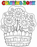 Coloring book with daisies