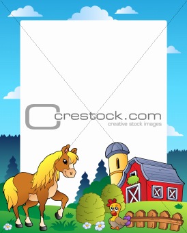 Country frame with red barn 4