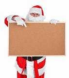 Santa claus and empty bulletin board