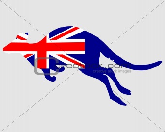 Flag of Australia with kangaroo