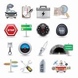 car parts and icons