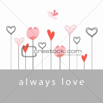 greeting card with hearts