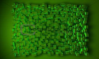 Geometric block background in green