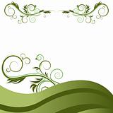 Green Wave Vine Flourishes Background