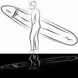 Surfer Line Drawing